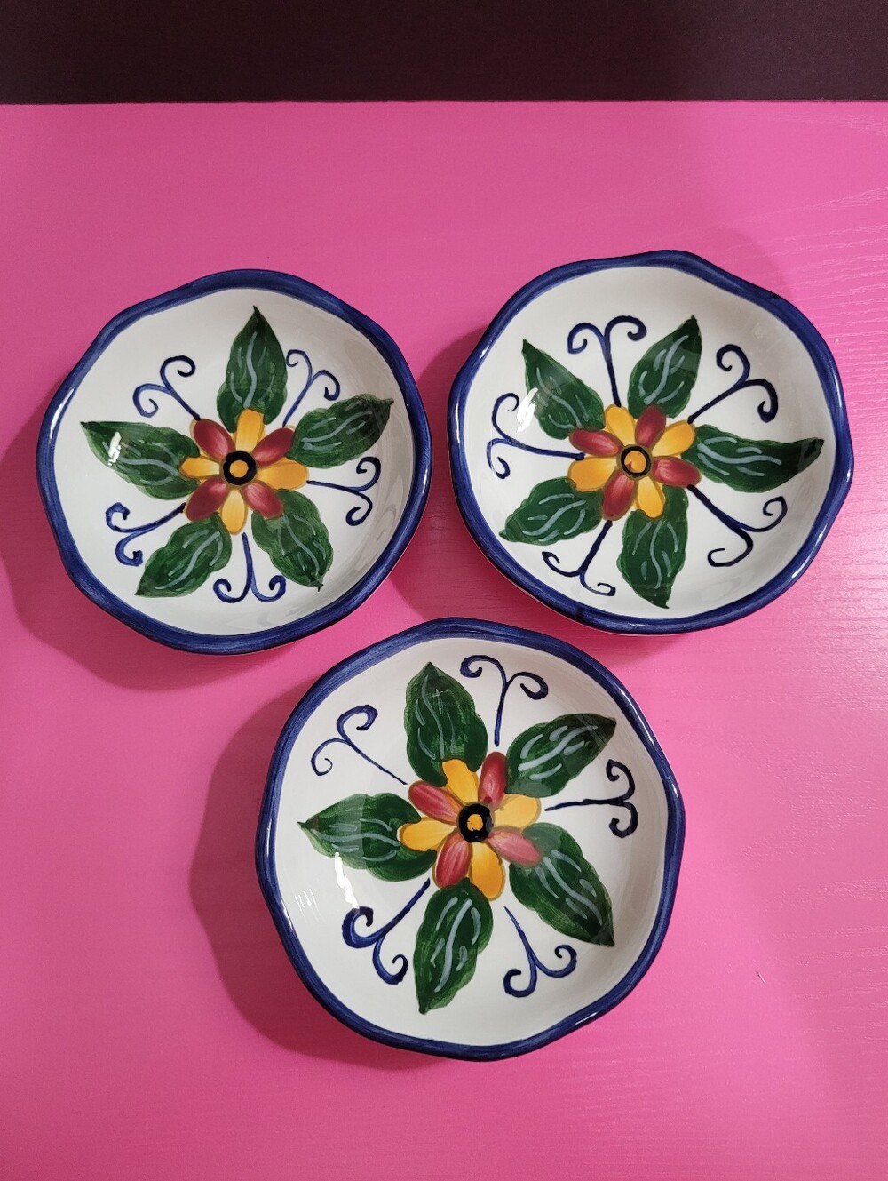 Whole Home Talavera Set Of 3 Dipping Bowls (1449)